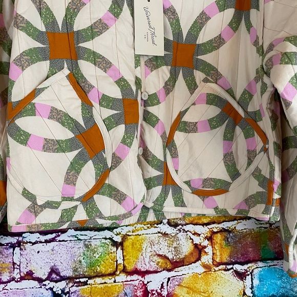 NWT Universal Thread Women's Quilted Jacket Small Cream Ring Button Up Pockets - Picture 3 of 7